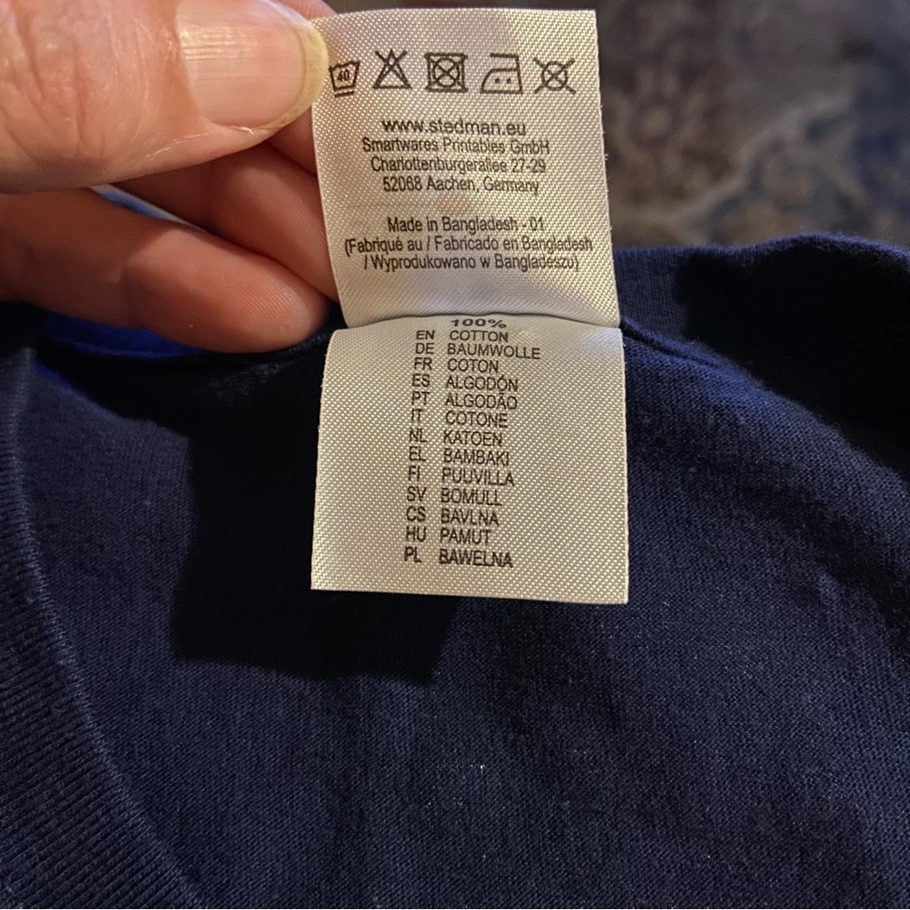 Y2K Bundle of 2 Stedman Graphic Tees Short Sleeve Crewneck Medium Navy Blue - Picture 6 of 6
